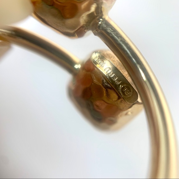 10K Gold Diamond Cut Puffed Square Bypass Ring 1g - Picture 6 of 8